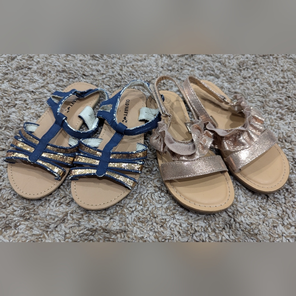 Size 9 Sandals bundle rose gold old navy cat & jack